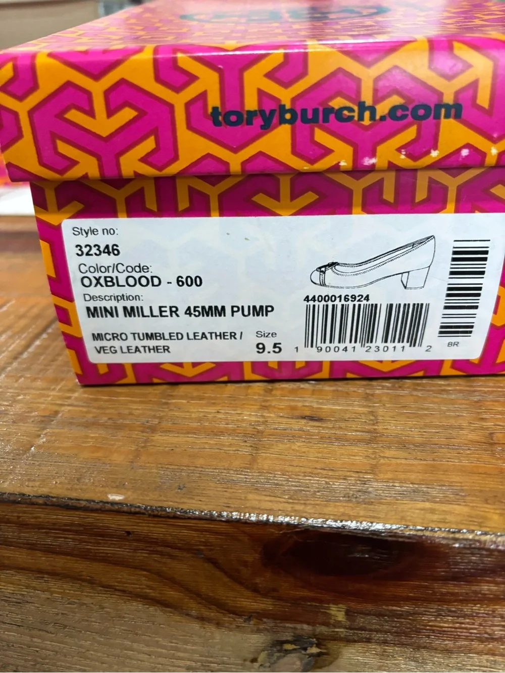 Tory Burch Oxblood Mini Miller 45mm Pump